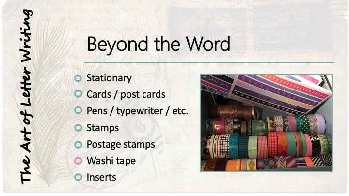 Beyond the Word: Washi tape - image of 3 dozen rolls of washi tape and a sheet of washi tape.